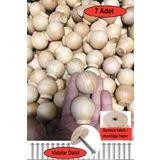 deepowls 7 Adet Ahşap Top Kulp 37mm çapında Doğal Kayın Agacı Çekmece Dolap Mobilya Kulbu Düğme