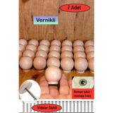 deepowls 7 Adet Cilalı Ahşap Top Kulp 37mm çapında Doğal Kayın Agacı Çekmece Dolap Mobilya Kulbu Düğme