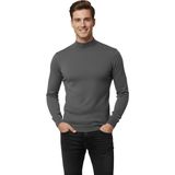DeepSEA Antrasit Slim Fit Yarım Balıkçı Yaka Likralı İnce Triko Erkek Yarım Boğazlı Kazak 2505502