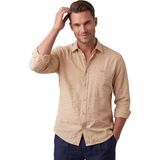 Deepsea Bej %100 Pamuk Rahat Kesim Erkek Gömlek – Yazlık Nefes Alan Modern Gömlek 2602611 - 2XL