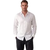 Deepsea Beyaz %97 Pamuk Müslin Kumaş Nefes Alabilir Yazlık Rahat Kesim Erkek Gömlek 2602619 - 2XL