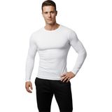 DeepSEA Beyaz Dar Kalıp Likralı %90 Pamuk Erkek Sweatshirt – Vücuda Oturan İnce Penye Sweat 2300423 - XL