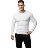 DeepSEA Beyaz Dar Kalıp Likralı %90 Pamuk Erkek Sweatshirt – Vücuda Oturan İnce Penye Sweat 2300423