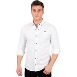 Deepsea Beyaz Slim Fit Likralı Çıt Çıt Kapama Pamuklu Erkek Gömlek – Modern Dar Kesim 2300412 - 2XL