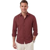 Deepsea Bordo %100 Pamuk Rahat Kesim Erkek Gömlek – Yazlık Nefes Alan Modern Gömlek 2602611 - XL