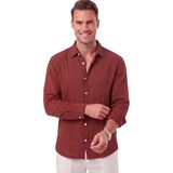 Deepsea Bordo %97 Pamuk Müslin Kumaş Nefes Alabilir Yazlık Rahat Kesim Erkek Gömlek 2602619 - 2XL