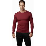 DeepSEA Bordo Dar Kalıp Likralı %90 Pamuk Erkek Sweatshirt – Vücuda Oturan İnce Penye Sweat 2300423 - 2XL
