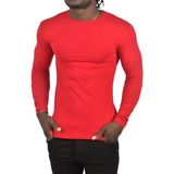 DeepSEA Bordo Dar Kalıp Likralı %90 Pamuk Erkek Sweatshirt – Vücuda Oturan İnce Penye Sweat 2300423