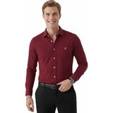Deepsea Bordo Modal Kumaş Rahat Kalıp Armalı Erkek Gömlek 2602630 - 2XL