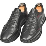 Deepsea Desenli Bağcıklı Yüksek Taban Deri Spor Ayakkabı Casual Sneaker 2509994 - Siyah