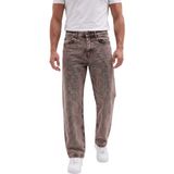 Deepsea Erkek Açık Kahve Yıkamalı Baggy Fit Likralı Bol Kesim Esnek Jean Kot Pantolon 2600059 - 33