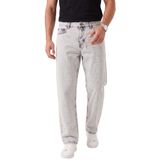 Deepsea Erkek Açık Yıkama Taşlamalı Baggy Fit Likralı Bol Paça Jean Kot Pantolon 2600057