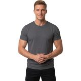 Deepsea Erkek Antrasit Slim Fit %90 Pamuk Likralı Yumuşak Dokulu Basic Tişört 1801131 - 4XL