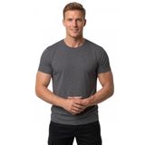 DeepSEA Erkek Antrasit Slim Fit %90 Pamuk Likralı Yumuşak Dokulu Basic Tişört 1801131