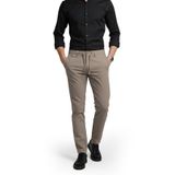 DeepSEA Erkek Bej Likralı Gofre Kumaş Beli Lastikli İpli Slim Fit Günlük Pantolon 2600650