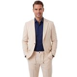 DeepSEA Erkek Bej Slim Fit Likralı Gofre Kumaş Takım Elbise İpli Lastikli Pantolon 2602326