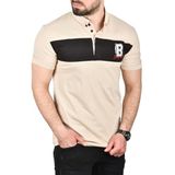 DeepSEA Erkek Bej Slim Fit Nefes Alan Pamuklu Kumaş Kıvrılmaz Yaka Polo Yaka Tişört 2503019