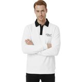 DeepSEA Erkek Beyaz Relax Fit İçi Polarlı Polo Yaka Sweatshirt – Pamuklu Kalın Sweatshirt 2600762