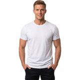DeepSEA Erkek Beyaz Slim Fit %90 Pamuk Likralı Yumuşak Dokulu Basic Tişört 1801131 - 3XL