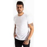 DeepSEA Erkek Beyaz Slim Fit %90 Pamuk Likralı Yumuşak Dokulu Basic Tişört 1801131 - 4XL