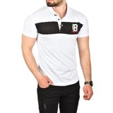 DeepSEA Erkek Beyaz Slim Fit Nefes Alan Pamuklu Kumaş Dar Kesim Kıvrılmaz Yaka Polo Yaka Tişört 2503019