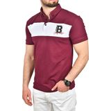 DeepSEA Erkek Bordo Slim Fit Nefes Alan Pamuklu Kumaş Dar Kesim Kıvrılmaz Yaka Polo Yaka Tişört 2503019
