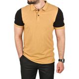 DeepSEA Erkek Camel Dar Kesim Pamuklu Polo Yaka Tişört Slim Fit Nefes Alan Kıvrılmaz Polo Yaka Tişört 250302