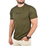 DeepSEA Erkek Haki Dar Kesim Pamuklu Tişört Slim Fit Nefes Alan Yumuşak Dokulu Tişört 2504351