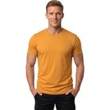 DeepSEA Erkek Hardal Sarısı Slim Fit %90 Pamuk Likralı Yumuşak Dokulu Basic Tişört 1801131 - 2XL