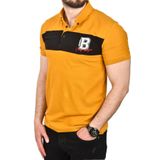 DeepSEA Erkek Hardal Sarısı Slim Fit Nefes Alan Pamuklu Kumaş Kıvrılmaz Yaka Polo Yaka Tişört 2503019
