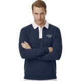DeepSEA Erkek Lacivert Relax Fit İçi Polarlı Polo Yaka Sweatshirt – Pamuklu Kalın Sweatshirt 2600762