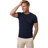 DeepSEA Erkek Lacivert Slim Fit %90 Pamuk Likralı Yumuşak Dokulu Basic Tişört 1801131 - 2XL