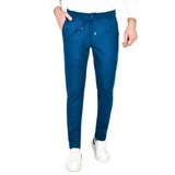 DeepSEA Erkek Mavi Beli Lastikli Slim Fit Likralı Duble Paça Penye Spor Pantolon 2502385