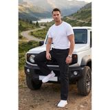 DeepSEA Erkek Relaxed Fit Bol Kesim Likralı Siyah Outdoor Kargo Pantolon – Çok Cepli Geniş Paça 1705421