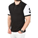 DeepSEA Erkek Siyah Dar Kesim Pamuklu Polo Yaka Tişört Slim Fit Nefes Alan Kıvrılmaz Polo Yaka Tişört 2503022