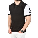 DeepSEA Erkek Siyah Dar Kesim Pamuklu Polo Yaka Tişört Slim Fit Nefes Alan Kıvrılmaz Polo Yaka Tişört 250302