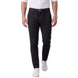 DeepSEA Erkek Siyah Slim Fit İpli Kumaş Pantolon Dar Kesim Esnek Smart Casual 2601100