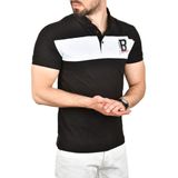 DeepSEA Erkek Siyah Slim Fit Nefes Alan Pamuklu Kumaş Kıvrılmaz Yaka Polo Yaka Tişört 2503019