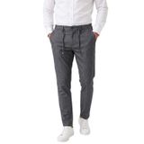 DeepSEA Erkek Slim Fit Kırçıllı Gri Kumaş Pantolon – İpli Esnek Bel Likralı Spor Şık Pantolon 2700252
