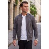 Deepsea Erkek Slim Fit Likralı Füme Süet Ceket – Kırışmayan Ütü Gerektirmeyen Mevsimlik Mont 2504334