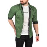 DeepSEA Erkek Slim Fit Likralı Gabardin Gömlek – Büyük Beden Seçenekli Spor Gömlek 2502503