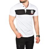 Deepsea Erkek Slim Fit Nefes Alan Pamuklu Kumaş Dar Kesim Kıvrılmaz Yaka Polo Yaka Tişört 2503019 - Beyaz - XL