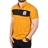 Deepsea Erkek Slim Fit Nefes Alan Pamuklu Kumaş Dar Kesim Kıvrılmaz Yaka Polo Yaka Tişört 2503019 - Hardal Sarısı