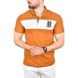 DeepSEA Erkek Taba Slim Fit Nefes Alan Pamuklu Kumaş Dar Kesim Kıvrılmaz Yaka Polo Yaka Tişört 2503019