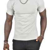 DeepSEA Erkek/Unisex Slim Fit Dar Kesim Bisiklet Yaka Pamuklu Likralı Basic Tişört 1801131