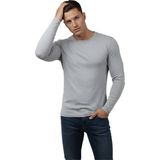 DeepSEA Gri Dar Kalıp Likralı %90 Pamuk Erkek Sweatshirt – Vücuda Oturan İnce Penye Sweat 2300423 - XL