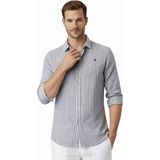 Deepsea Gri Slim Fit Çizgili %100 Pamuk Erkek Gömlek – Nefes Alan Şık Günlük Gömlek 2602626