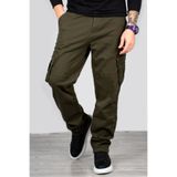 DeepSEA Haki Geniş Kesim Gabardin Kargo Pantolon – Likralı Outdoor Stil Çok Cepli Erkek Pantolon 1705421