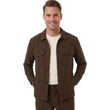Deepsea Kahve Slim Fit Gofre Dokulu Yazlık Spor Takım Elbise – Yarım Astarlı Likralı 2’li Kombin 2604007 - 6 Drop - 48