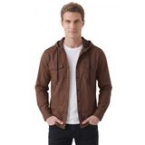 DeepSEA Kapüşonlu Likralı Kot Gömlek – Slim Fit Çıt Çıt Kapamalı Erkek Gömlek 2300396